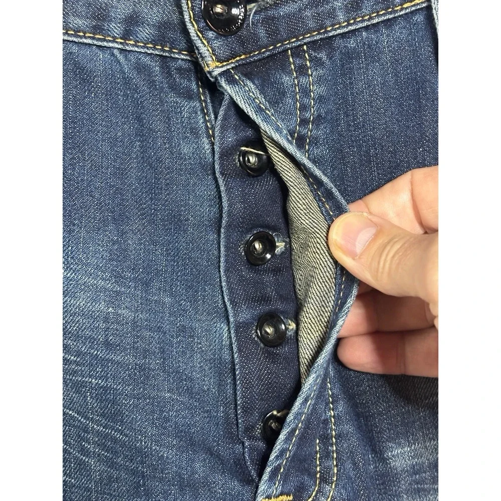 Y2K Ed Hardy Christian Audigier 2009 Button Fly Classic Baggy Denim Jeans Sz 40